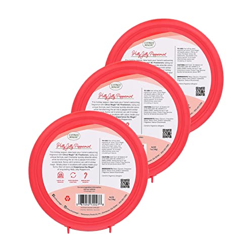 Citrus Magic Holiday Odor Absorbing Solid Air Freshener, Holly Jolly Peppermint, 7-Ounce, Pack of 3 - Image 2