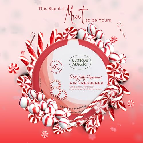 Citrus Magic Holiday Odor Absorbing Solid Air Freshener, Holly Jolly Peppermint, 7-Ounce, Pack of 3 - Image 4
