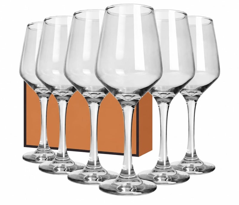 Premium Wine Glasses Set of 6, 12oz Classic Stemmed Crystal Glasses, Thick & Clear, Dishwasher Safe Stemware for .Red or White, Gift for Party, Holiday, Anniversary, Restaurant, Home Bar, Daily Use - Image 1