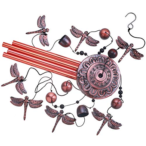 xxschy Dragonfly Wind Chimes Outdoor Decor - With 4 Tubes 6 Bells 7 Dragonflies 36" Waterproof Mobile Romantic Wind Catcher Dragonfly Windchimes for Home, Xmas Mom Gifts, Festival, Balcony, Garden Decoration - Image 4