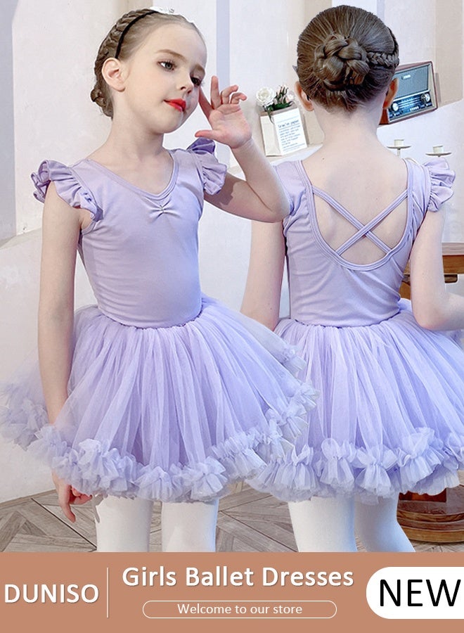 DUNISO Toddler Girls Ballet Dresses Leotards with Skirt Dance Dress Ballerina Tutu Outfit Dress - Image 1