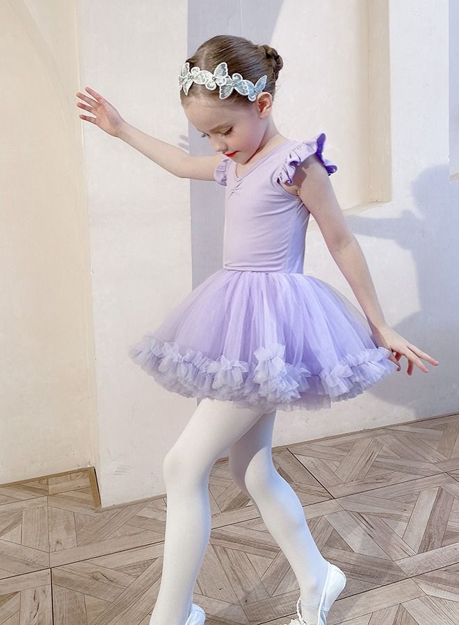 DUNISO Toddler Girls Ballet Dresses Leotards with Skirt Dance Dress Ballerina Tutu Outfit Dress 120cm - Image 2