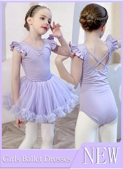 DUNISO Toddler Girls Ballet Dresses Leotards with Skirt Dance Dress Ballerina Tutu Outfit Dress 120cm  - Image 1
