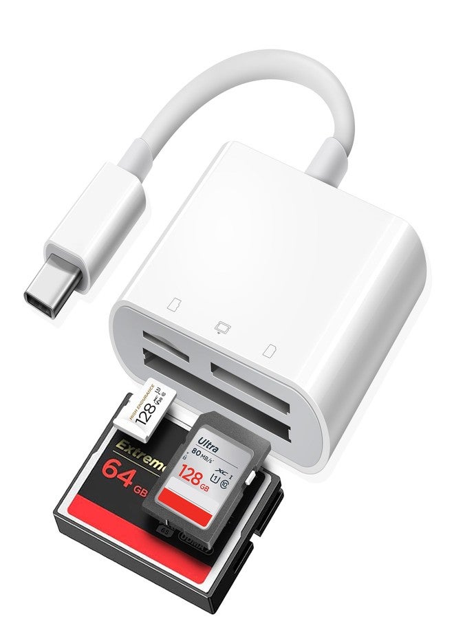 xdgeLoad USB C SD Card Reader for 15/iPad/MacBook/iMac, 3-Slot Type C Reader Supports SD/Micro SD/CF Memory Card Adapter Compatible with MacBook Air/Pro Trail Camera Viewer Plug and Play - Image 1