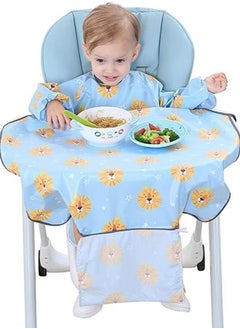 Gonice Baby Feeding Bibs Waterproof Anti Dirty, Long Sleeves Weaning Bibs, Attaches Fully Cover to Baby Highchair, For Baby 6-36 Months  - Image 1