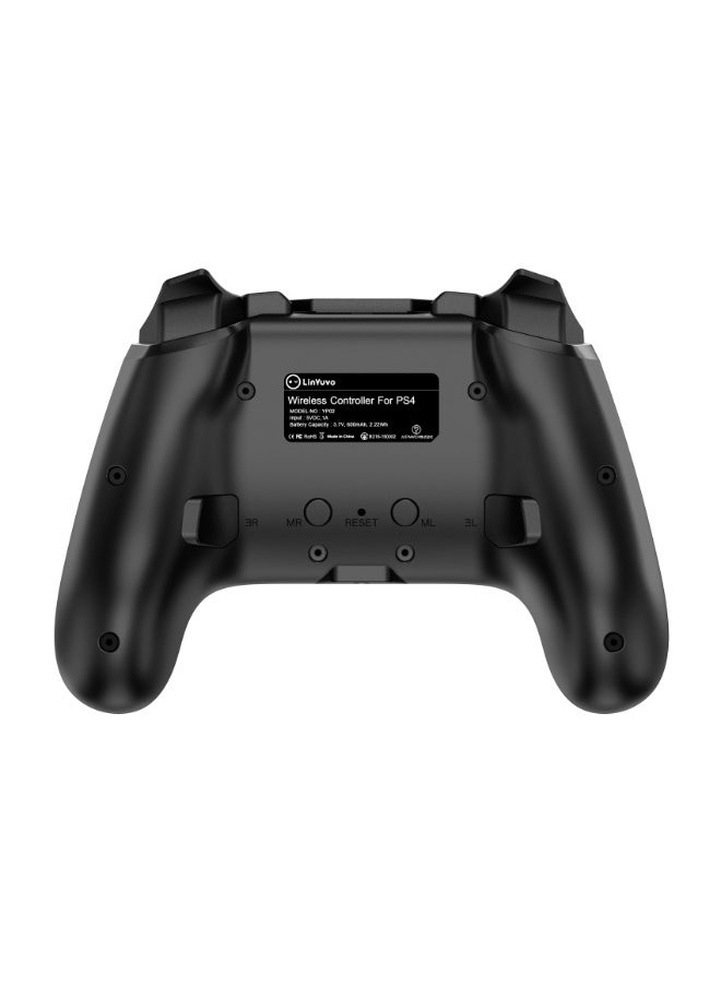 Classic Wireless Controller LinYuvo KP02 Bluetooth Gaming Gamepad Compatible with PS4, PS4 Slim, PS4 Pro, Android, iOS13 above Six-Axis Gyroscope Programming Function Capacitive Touch Pad 3.5mm Audio Jack Adjustable Dual Motor Vibration Wake-Up Function Metal Joystick