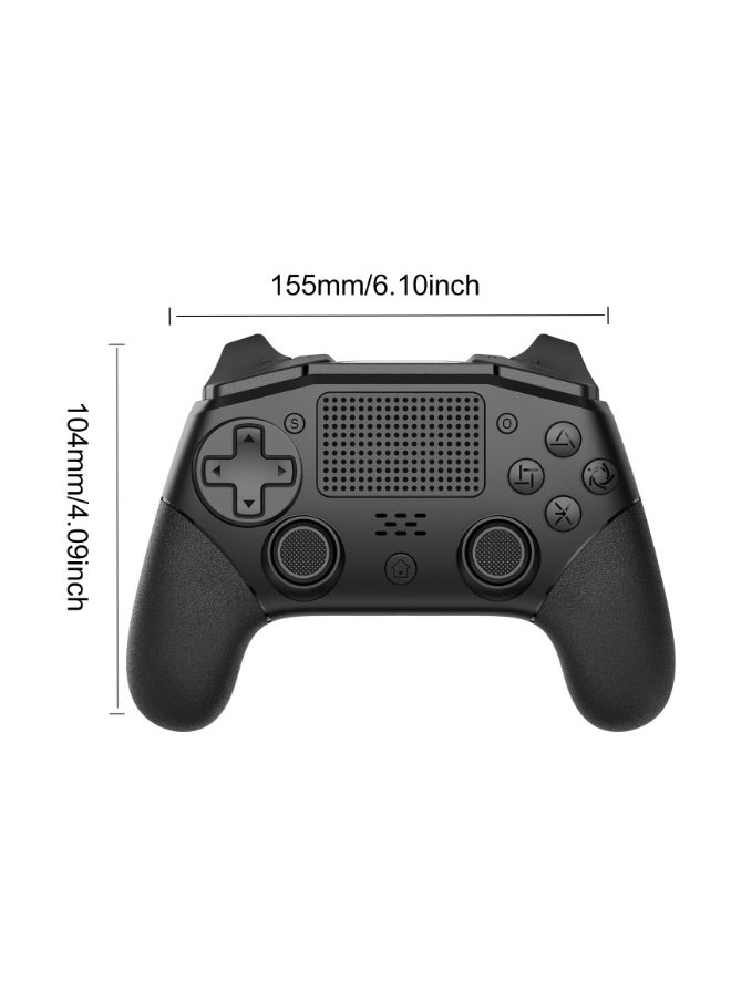 Classic Wireless Controller LinYuvo KP02 Bluetooth Gaming Gamepad Compatible with PS4, PS4 Slim, PS4 Pro, Android, iOS13 above Six-Axis Gyroscope Programming Function Capacitive Touch Pad 3.5mm Audio Jack Adjustable Dual Motor Vibration Wake-Up Function Metal Joystick