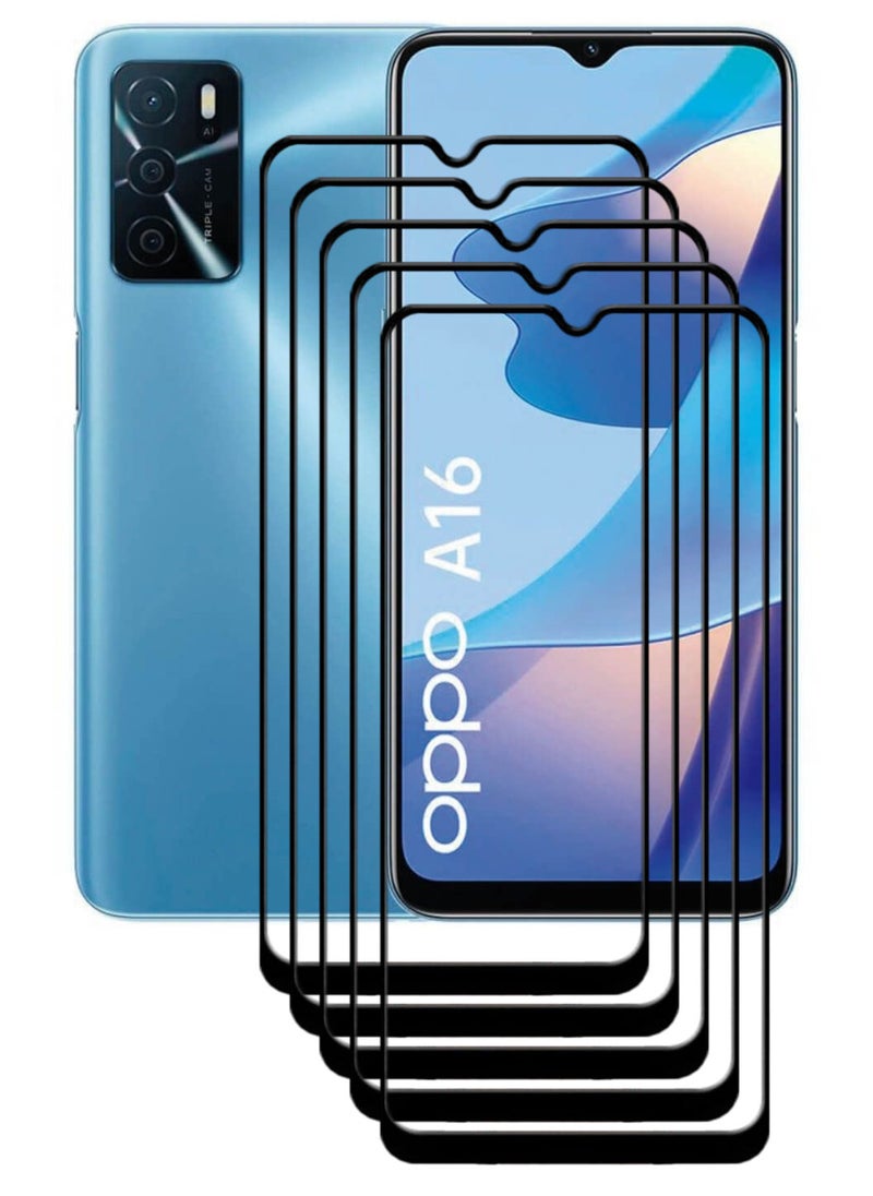 ACLIX 5 Pieces Antistatic ESD Dustproof Premium Quality High Definition Tempered Glass Screen Protector Designed For Oppo A16 - Image 1