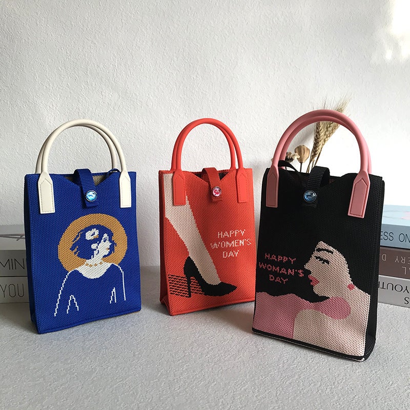 Spring And Korean Style Niche Design Cute Mini Mobile Phone Bag Knitted Unit Price Crossbody Bag Portable Hand Bag - Image 3