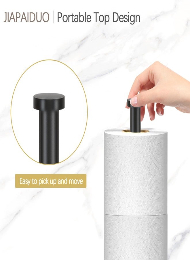 JIAPAIDUO Toilet Paper Holder Stand with Reserve Function, Black Toilet Roll Holder Free Standing, Toilets Paper Storage Stand for 5 Rolls of Toilets Papers，Modern Design - Image 3