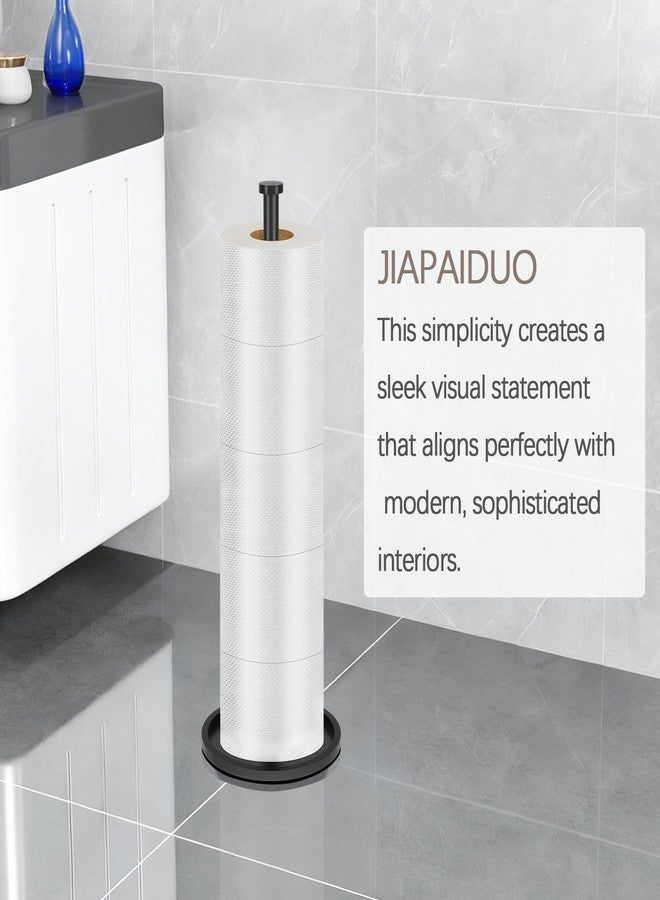 JIAPAIDUO Toilet Paper Holder Stand with Reserve Function, Black Toilet Roll Holder Free Standing, Toilets Paper Storage Stand for 5 Rolls of Toilets Papers，Modern Design - Image 5