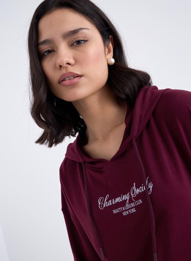 ستايلي هودي واسع بطبعة عبارة - Image 4