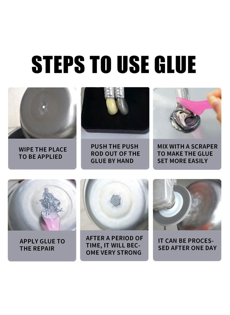 SYOSI Liquid Metal Weld Repair Paste – Strong AB Liquid Metal Repair Glue, All-Purpose Epoxy Metal Glue, Industrial Heat Resistance, Cold Chemical Weld for Repairing Metal, Automotive, and More (20ML) - Image 4