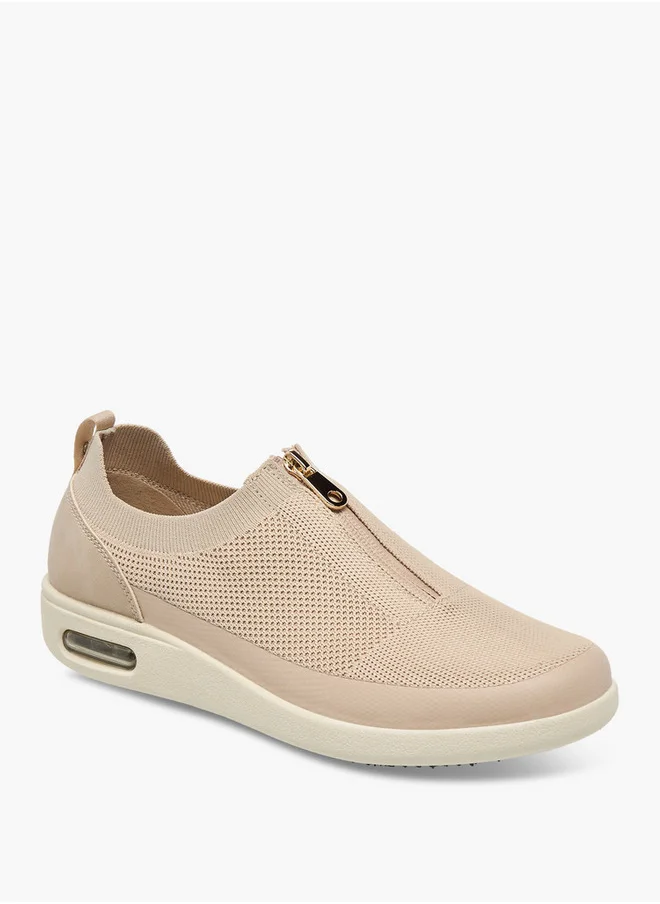 Le Confort Women's Textured Diabetic Sneakers with Zip Closure