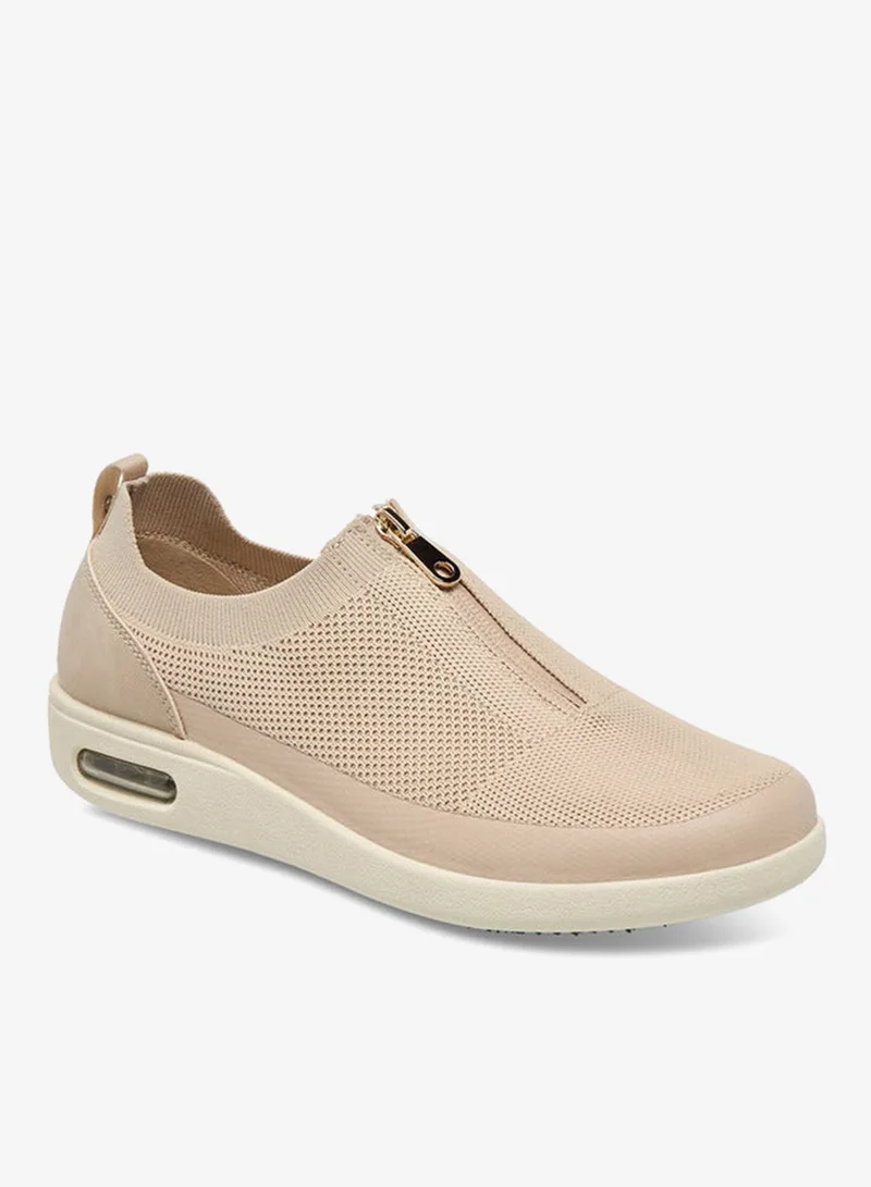 Le Confort Women's Textured Diabetic Sneakers with Zip Closure