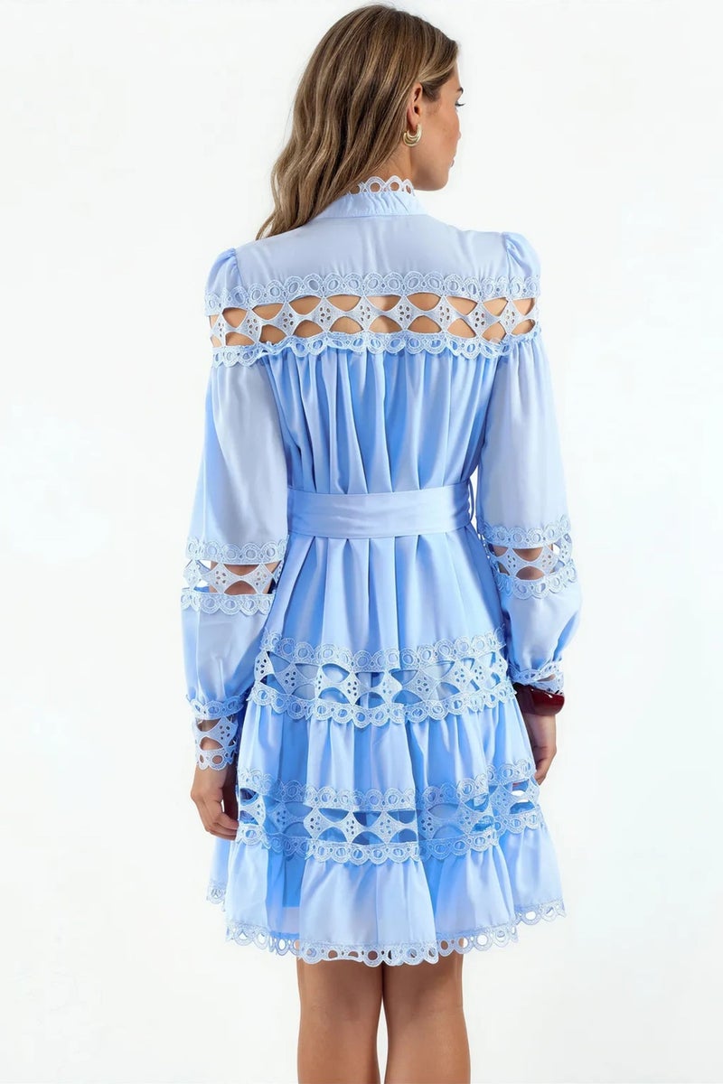 Jennyfer Belted Lace Mini Dress - Image 3