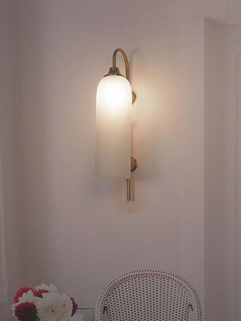 HL HOMELIGHTING HL Home Lighting Glass Wall Mount Light Gold Metal Sconce Modern Wall Lamp Headboard Lighting Fixture Lights for Living Room Bedroom Bedside - Image 1