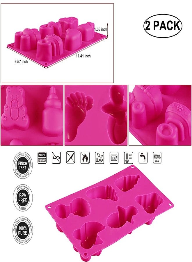 BENEKIY 2 Pack Cute Baby Silicone Molds, 3D Baby Shower Themed Baking Mould, Cake Decorating Tools for Chocolate, Soap, Sugar Craft, Candy, Cupcake Topper, Polymer Clay - Image 2