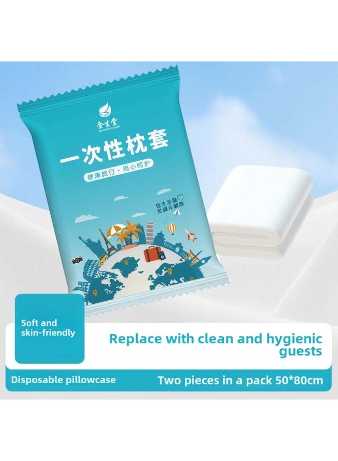 Disposable Pillowcase Individual Packaging Travel Pillow Towel Thickened Non-woven Fabric Beauty Salon Hotel Supplies Sterilized Pillow Case-Color:Dark Blue Packaging 50*80cm [2 Pieces/pack]  - Image 2