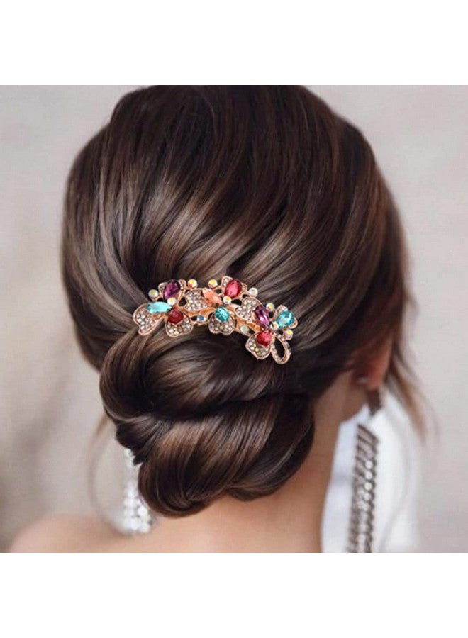 Bohend Rhinestone Hair Comb Crystal Hairpieces Bridal Hair Accessories for Women and Girls (B-Multicolour) - Image 3