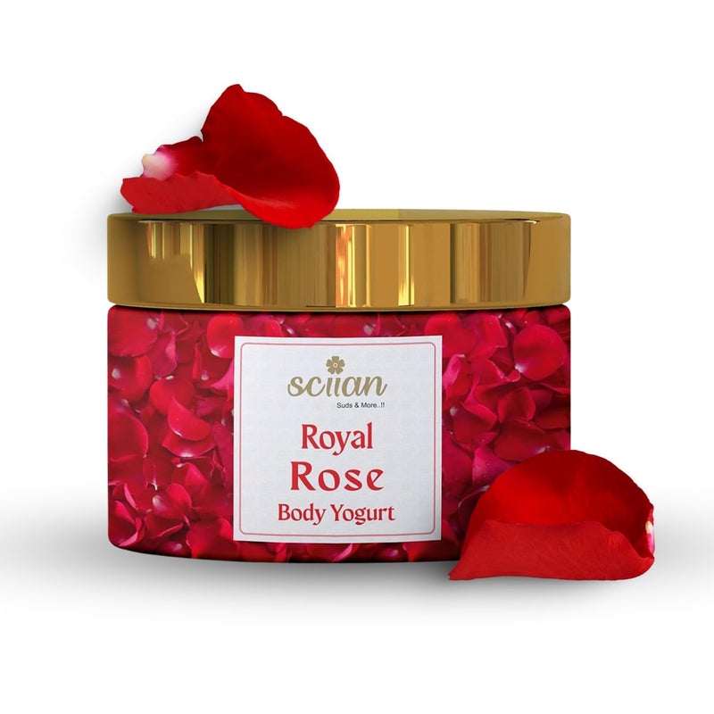 SCIIAN Rose Body Yogurt-200g | Body Butter For Dry Skin | Oil Free Moisturizer | Body Cream for 48hrs Moisturization | Enriched with Goodness of Rose & Coconut Oil | Body Butter for Men & Women - Image 1