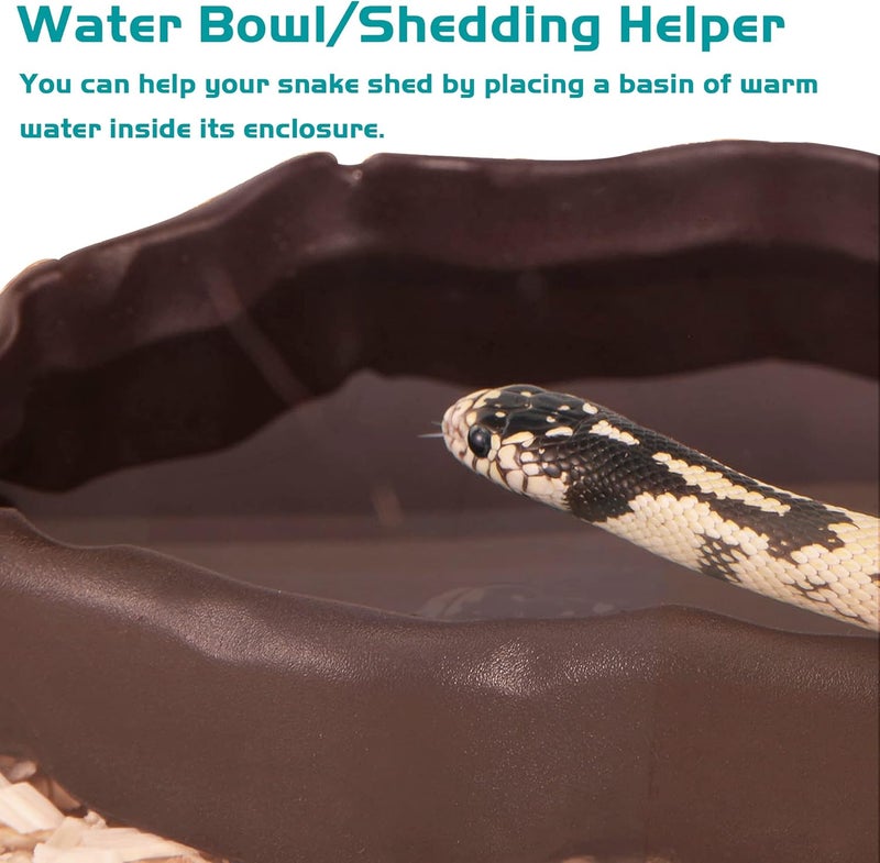 Antidious Snake Hide Cave for Gecko Shedding, Natural Rock Look Hideout, Reptiles Egg-Laying Shelters, Suitable for Corn Snake,Green Snake,Rat Snake and Gecko, M Size - Image 3
