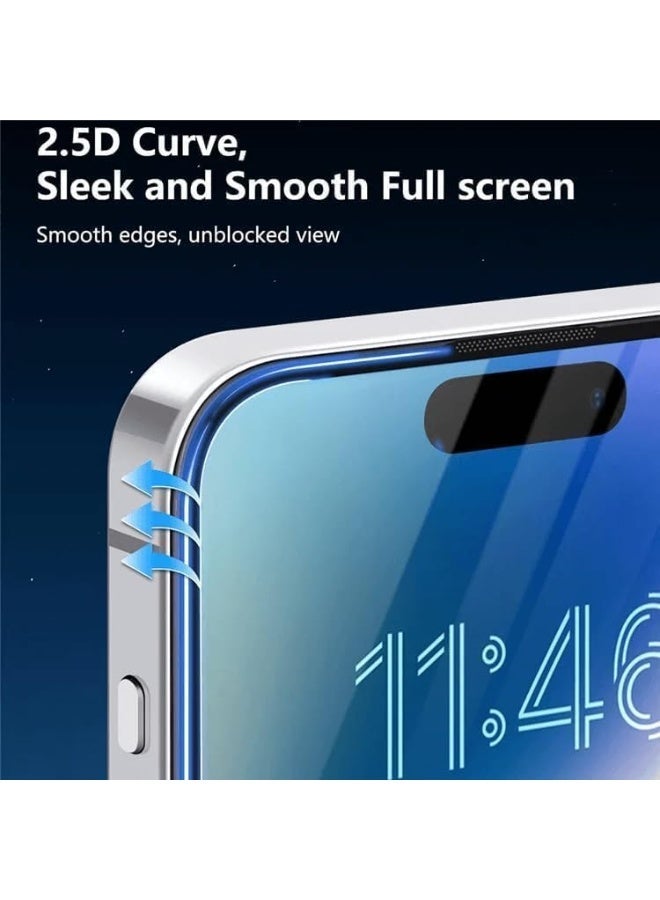 ACLIX Screen Protector For iPhone 15 Pro, 9h tempered glass screen protector, Ultra HD Glass, Eazy Installation, Anti Shock Screen, Anti Scratch Protection, Compatible With iPhone 15 - Image 2
