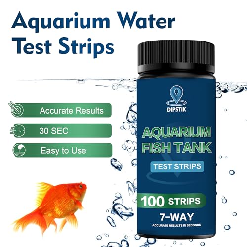 DIPSTIK Aquarium Test Strips, 7-Way Freshwater Saltwater Fish Tank Pond Test Kit, 100 Strips, Nitrate, Nitrite, Chlorine, Hardness, Alkalinity, Carbonate, pH - Image 3