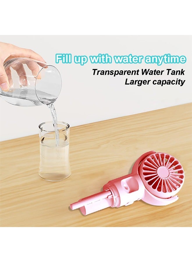 general Handheld Misting Fan，Rechargeable Battery Operated ，Portable 4 Speeds & 55ml 360° Swiveling Personal Fan for Travel Camping Outdoor (Pink) - Image 3