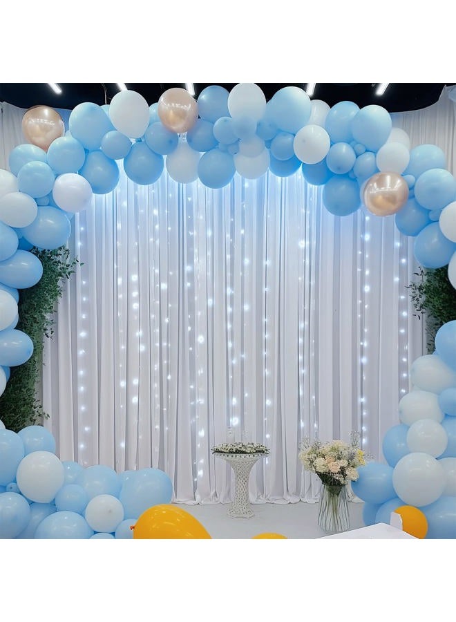 Thai Deodorant Stone 4 Panels White Backdrop Curtains for Wedding Party Wrinkle Free Backdrops Curtain Drapes Fabric Decorations Photo Back Drop Cloth for Baby Shower Photography Stage Reception 20ft(W) x 12ft(H) - Image 5