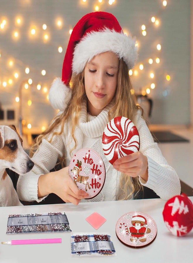 Suttmin 12 Pcs Christmas Diamond Painting Coasters Kits with Holder Diamond Art Christmas Coaster for Adults DIY Art and Craft Supplies(Santa Claus) - Image 5