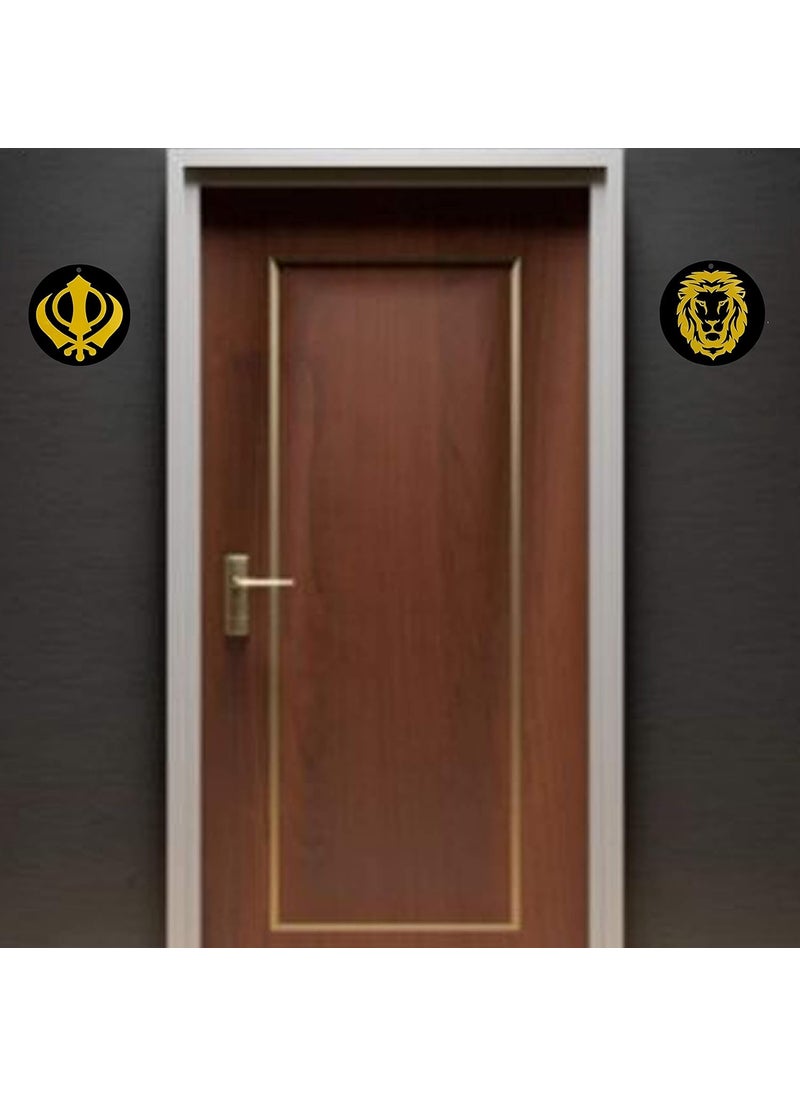 Divya Mantra Divya Mantra Sikh Khanda for Car Home Wall Decor Temple Pooja Items Sacred Religious Decorative Showpiece Car Interior Hanging Accessories Sri Khanda Sahib Lion Sher Good Luck Charm Yellow  - Image 4