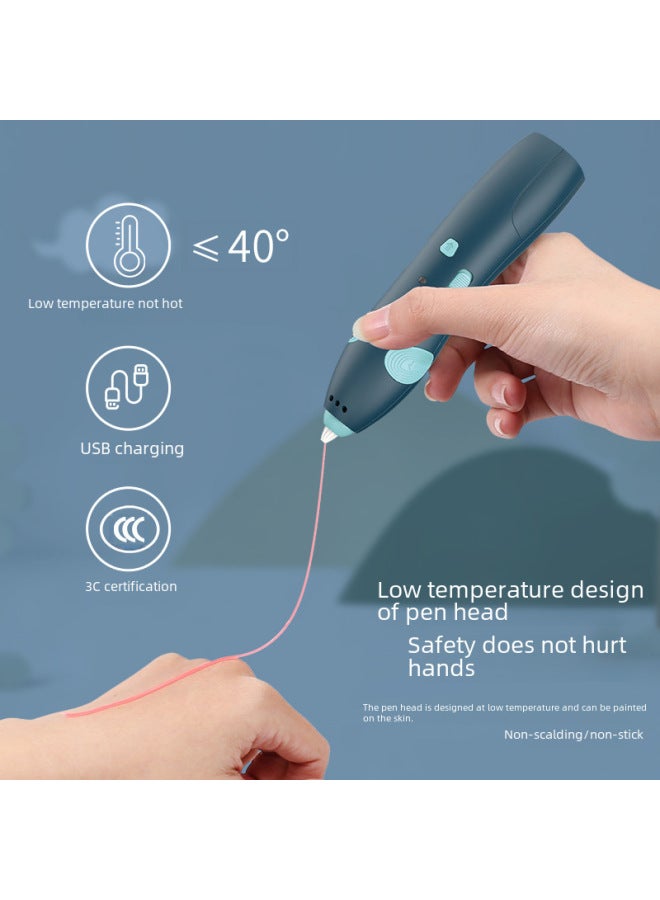 3d Printing Painting Pen Set Low Temperature Wireless Creative Graffiti Toys Children's Diy Stereoscopic Painting Pen-Color:Charging Version-low Temperature-Light Purple (66-37)3D Printing Pen-(Chin - Image 3