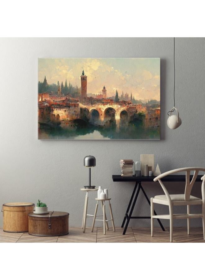 home gallery verona city landscape verona painting Printed Canvas wall art - Image 1