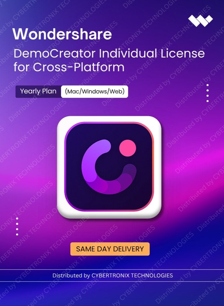 Wondershare DemoCreator Individual License for Cross-Platform (Mac/Windows/Web) | Yearly Plan | Digital License | Same Day Delivery