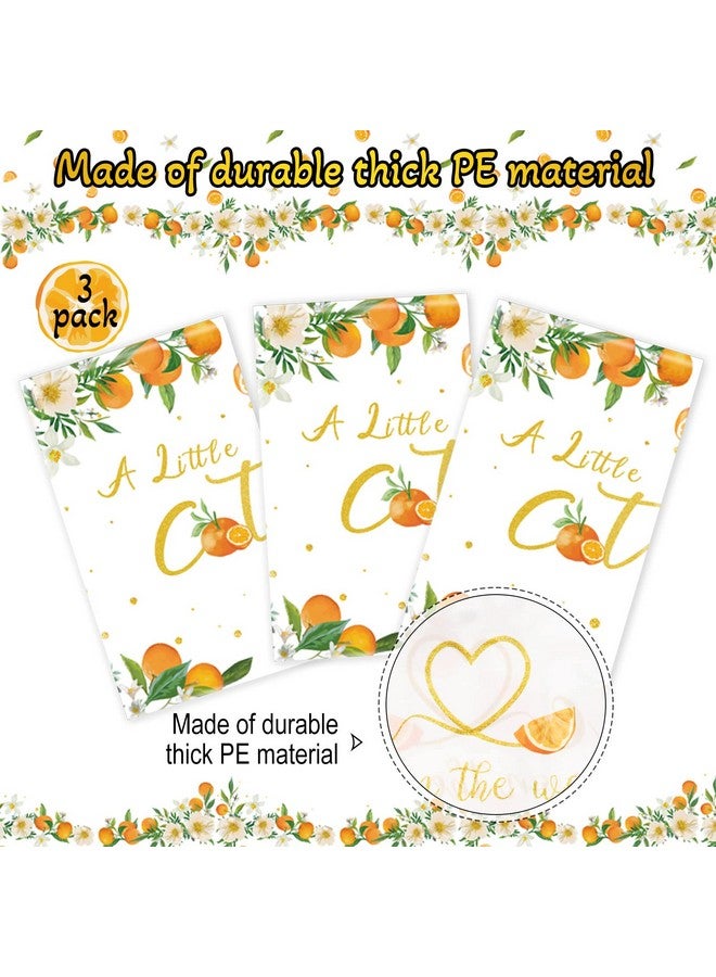 Tiamon 3 Pcs Little Cutie Tablecloth, Little Cutie Baby Shower Theme Decorations Orange Fruit Baby Shower Theme Party Supplies Waterproof Table Covers For Tangerine Birthday Party Table Decor, 54 X 108 Inch - Image 3