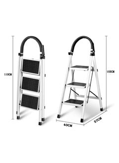 DubaiGallery 3 Steps Ladder Folding Step Stool With Anti Slip Sturdy And Wide Pedal Lightweight Portable Multi Use Stepladder For Home And Kitchen Foldable Ladder Space Saving  - Image 4