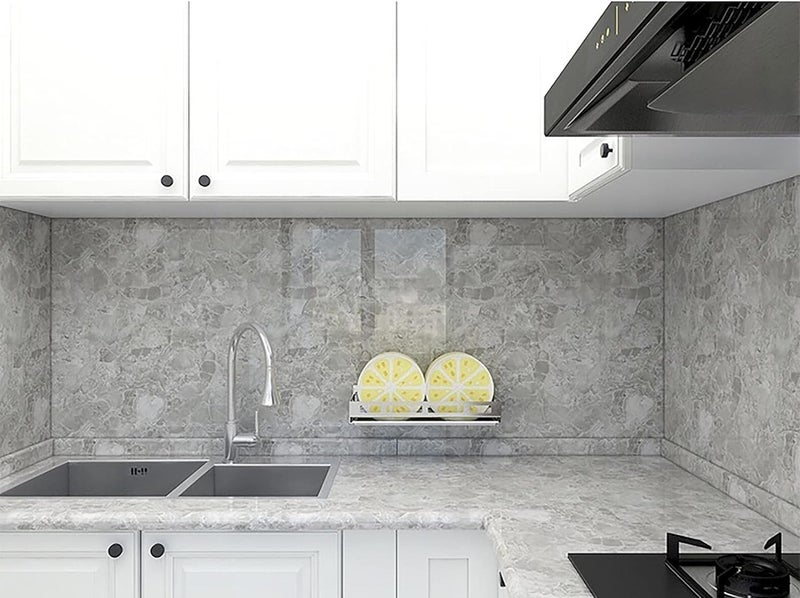 BPA Gray Marble Self-Adhesive Wallpaper - Image 2