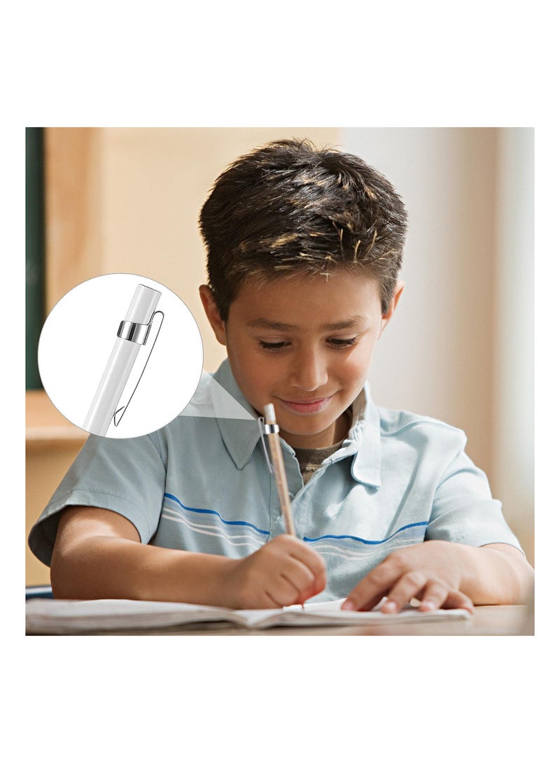 KASTWAVE Metal Pencil Clips Slide on Pencil Pocket, 100 Pieces Epoxy Pen Clips Snap-in, Ink Pencil Holder Clip Hangable Portable Pencil Clips for Shirt Pocket School Classroom Students, Office, Home - Image 5