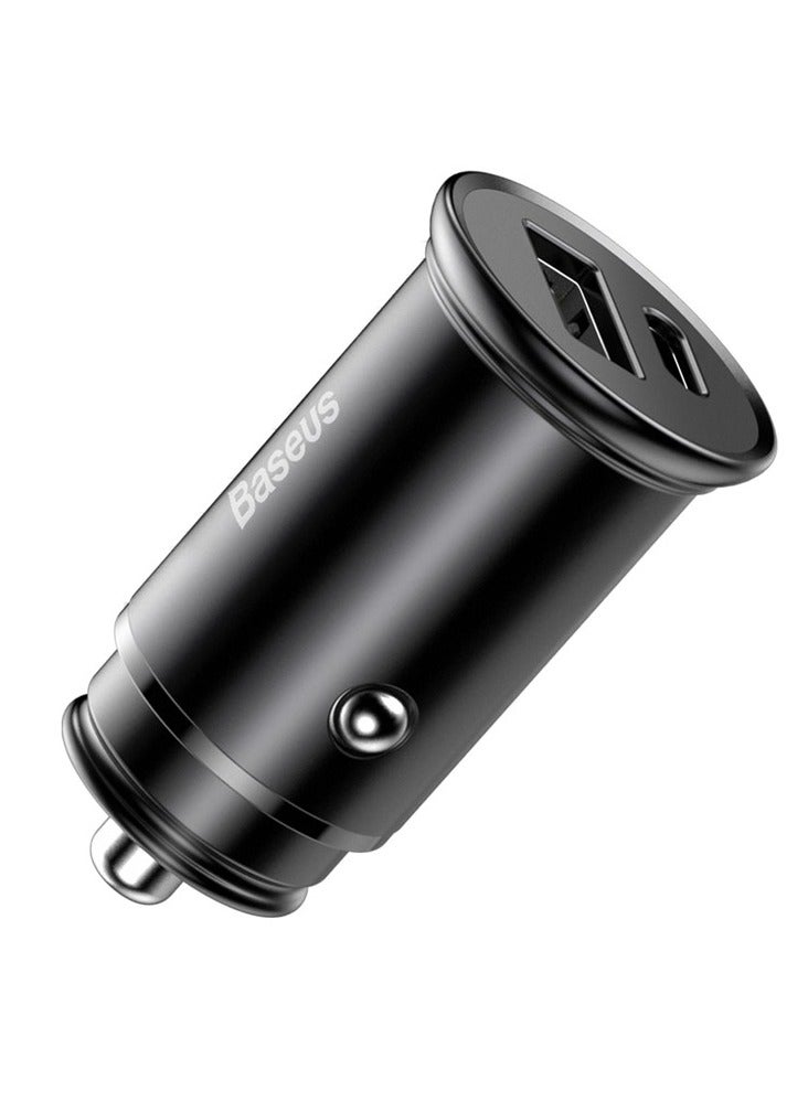 Baseus  Circular metal A+C 30W PPS Car Charger Black - Image 2