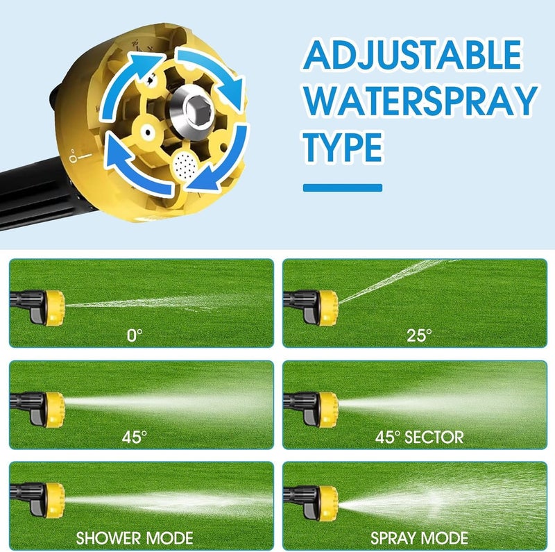 BOVTY Turbowash Cordless Portable 48V Wireless Pressure Washer Gun -12000mAh High Pressure Water Gun for Car and Bike Wash, Adjustable 6 in 1 Nozzle, 5M Hose Pipe, Double Battery Included (Yellow) - Image 5