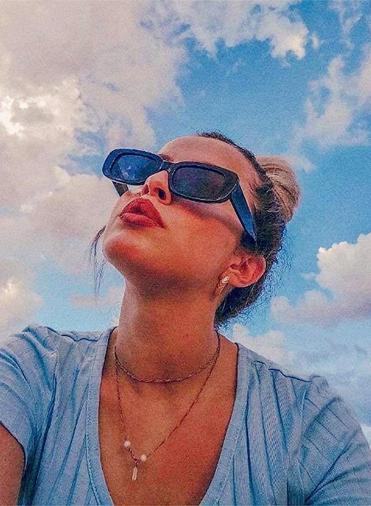 Y&D Retro Rectangle Women and Men Vintage Small Square Sun Glasses Protection Glasse Driving 90’s Fashion Narrow Frame UV400  - Image 2