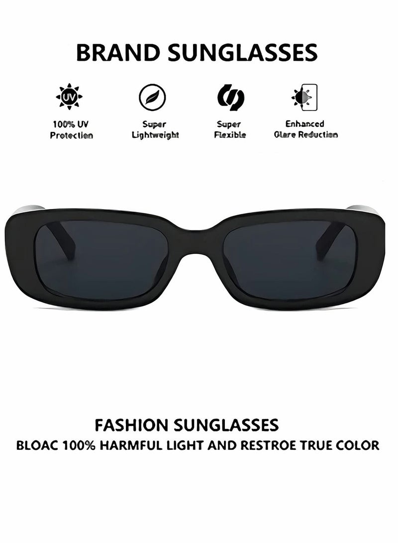 Y&D Retro Rectangle Women and Men Vintage Small Square Sun Glasses Protection Glasse Driving 90’s Fashion Narrow Frame UV400  - Image 5
