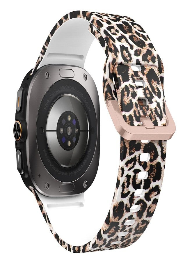 DEALELE Bands Compatible with Samsung Galaxy Watch Ultra 47mm (2025/2024), Soft Colorful Printed Silicone Replacement Strap for Galaxy Watch Ultra 2 / Ultra 47mm Women Men, Leopard - Image 2