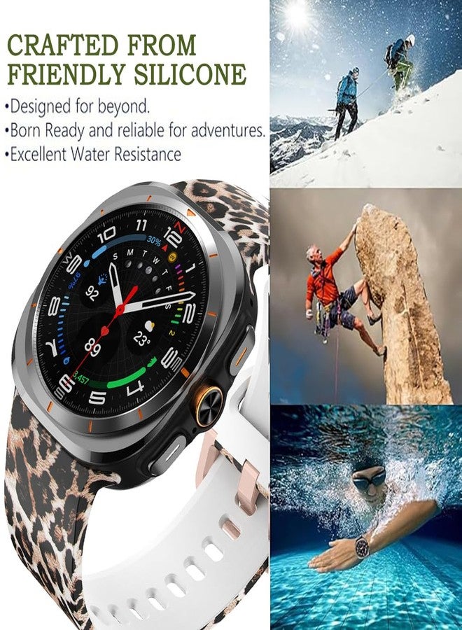 DEALELE Bands Compatible with Samsung Galaxy Watch Ultra 47mm (2025/2024), Soft Colorful Printed Silicone Replacement Strap for Galaxy Watch Ultra 2 / Ultra 47mm Women Men, Leopard - Image 5