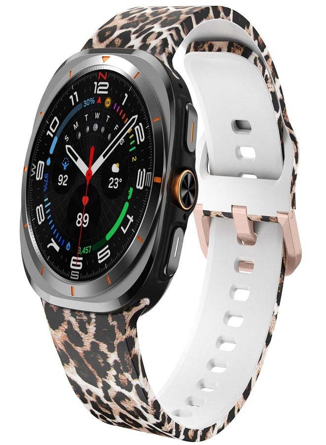 DEALELE Bands Compatible with Samsung Galaxy Watch Ultra 47mm (2025/2024), Soft Colorful Printed Silicone Replacement Strap for Galaxy Watch Ultra 2 / Ultra 47mm Women Men, Leopard - Image 1