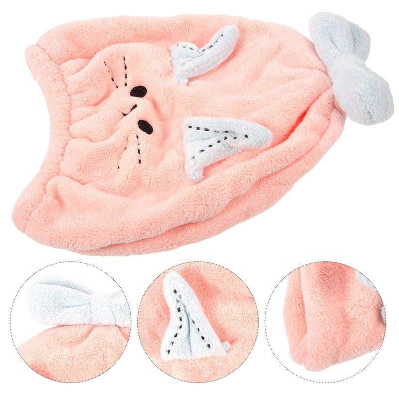 Coral Fleece Hair Drying Towel Wrap Cap For Bath And Swim Quick Dry - Image 5