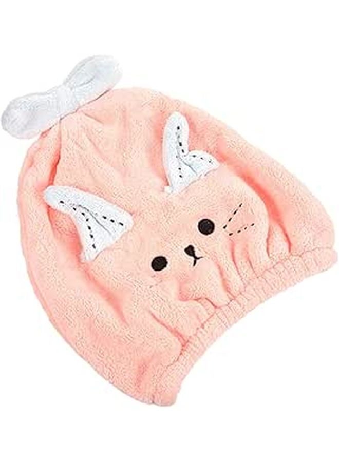 Coral Fleece Hair Drying Towel Wrap Cap For Bath And Swim Quick Dry - Image 1