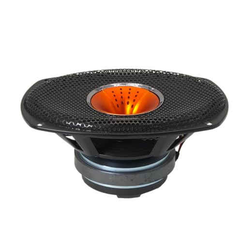 Warzone سماعة وورزون WZ69Si 6x9 بوصة متوسطة المدى + سائق، 1200 واط كحد أقصى، 4 أوم، مغناطيس 30 أونصة، سلة فولاذية سوداء مع قبة تويتير من الألمنيوم لصوت السيارة (مفرد) - Image 5