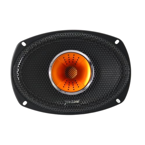 Warzone سماعة وورزون WZ69Si 6x9 بوصة متوسطة المدى + سائق، 1200 واط كحد أقصى، 4 أوم، مغناطيس 30 أونصة، سلة فولاذية سوداء مع قبة تويتير من الألمنيوم لصوت السيارة (مفرد) - Image 3